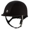 Charles Owen V8 Riding Helmet Black. Front View.