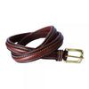 LEATHER BELT PLAIN WHITE STITCH