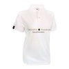 Callaho Warmblood Sporthorses Text Polo Shirt (Unisex). White, Front View.