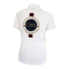 Callaho Shield Polo Shirt (Unisex). White, Back View.