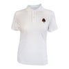 Callaho Shield Polo Shirt (Unisex). White, Front View.