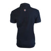 Callaho Warmblood Sporthorses Text Polo Shirt (Unisex). Navy, Back View.