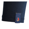 Callaho Warmblood Sporthorses Text Polo Shirt (Unisex). Navy, Detail View.