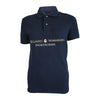 Callaho Warmblood Sporthorses Text Polo Shirt (Unisex). Navy, Front View.