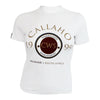 Callaho CWS Ladies Tee. White, Front View.