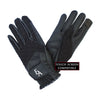 EA Gloves for Horse Riding – Black Synthetic Equestrian Gloves with Breathable Mesh, Perforated Wrist, Touchscreen Compatibility, and Velcro Closure for Training and Competition.