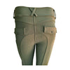 EA Ladies Breggings Army Green. Detail View.