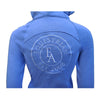 Shaped ZipUp Hoodie Blue. Back view.