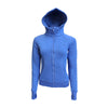 Shaped ZipUp Hoodie Blue. Front view.